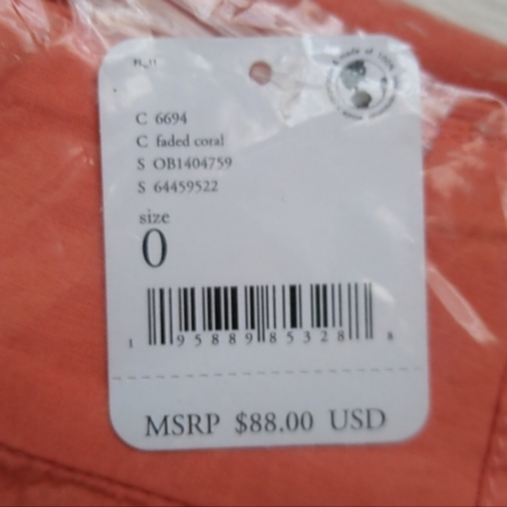 Free People Menorca Cropped Solid Pant / Faded Coral Size 0 - Picture 9 of 10